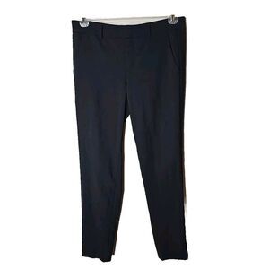 Vince Women's Black Trouser Pants Size 6 Stripe  Wool Blend Pockets t14